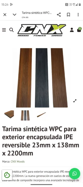 Tarima sintética WPC IPE 23x138mm