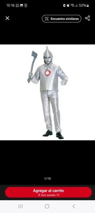 Disfraz Adulto Hombre de Hojalata