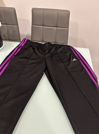 Chándal Adidas Negro Rayas Moradas
