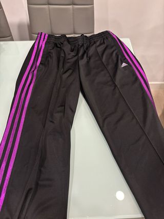 Chándal Adidas Negro Rayas Moradas