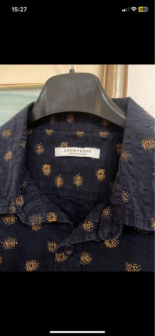 Camicia uomo fantasia, blu scuro