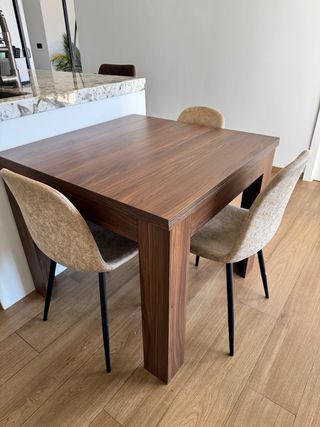 Mesa Comedor Extensible Nogal