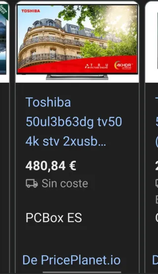 TV 50 pulgadas, Toshiba con Smart TV