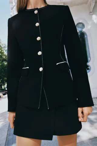 Casaco ZARA Preto Novo com Etiqueta