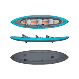 Kayak Canoa Hinchable Travesía X100+ 3 Plazas Azul.