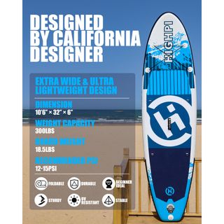 Tabla paddle surf hinchable HIGHPI 10,6. Tabla, hinchador,