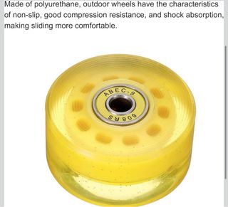 4 Ruedas Patines Amarillas 58x32 82A + Rodamientos