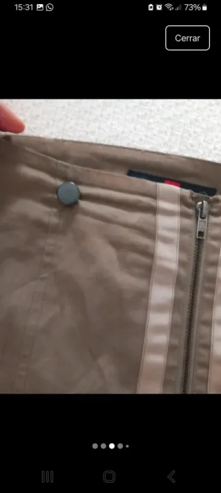 Falda Tanelli Beige/Marrón Cremallera