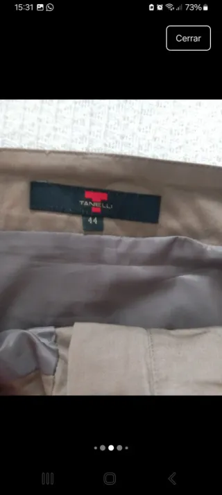 Falda Tanelli Beige/Marrón Cremallera