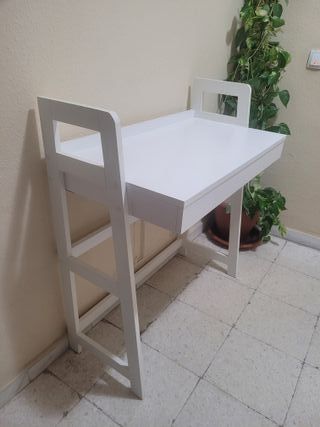 Escritorio blanco 85x45x95 con cajón