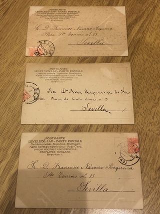 Lote 3 Postales Antiguas Románticas