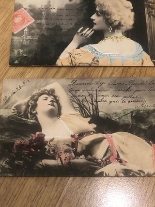 Lote 3 Postales Antiguas Románticas