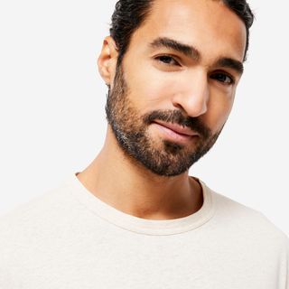 Camiseta Yoga Hombre Beis Algodón Orgánico + Lino