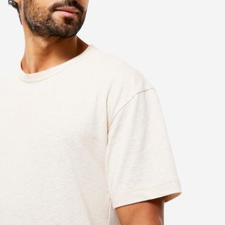 Camiseta Yoga Hombre Beis Algodón Orgánico + Lino
