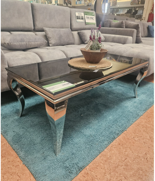 Mesa de centro moderna cristal y metal