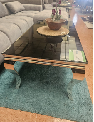 Mesa de centro moderna cristal y metal