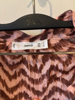 Blusa Mango rosa y marrón