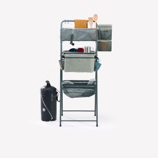 Fregadero portátil de camping con depósito de aguas