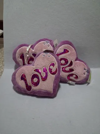 3x Cuore Peluche Scritta Love San Valentino