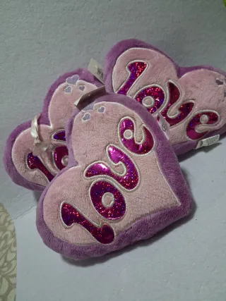 3x Cuore Peluche Scritta Love San Valentino