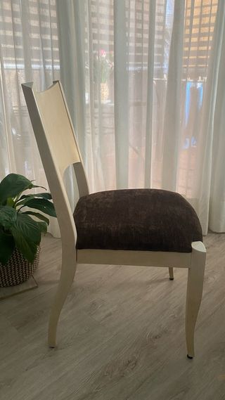 4 Sillas de Comedor Madera Tapizadas