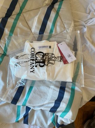 Polo CP Company Manga Larga Blanco Talla M