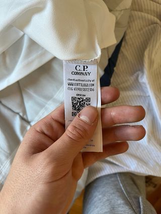 Polo CP Company Manga Larga Blanco Talla M