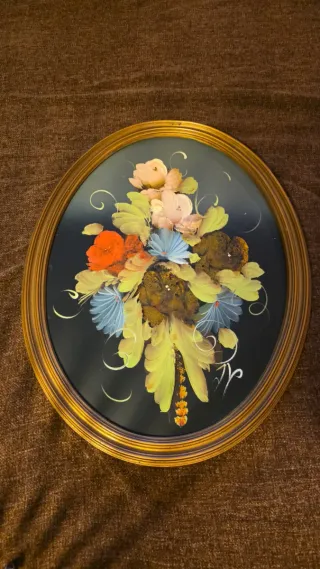 Cuadro Vintage Dorado y Multicolor