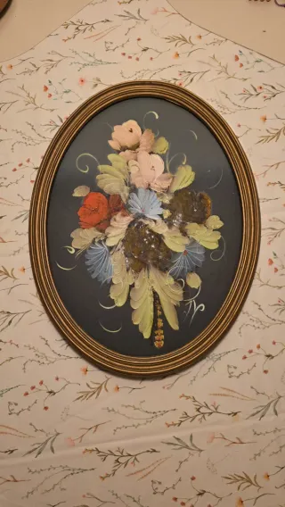 Cuadro Vintage Dorado y Multicolor