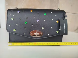 Bolso Misako Negro con Pedrería de colores