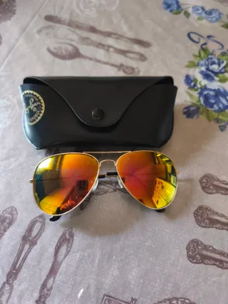 Gafas Ray-Ban Aviator Doradas Naranja