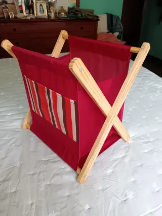 Revistero de tela y madera a estrenar. Dos modelos