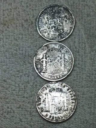 Lote  Ebrau de tres  Monedas de 5 Pesetas