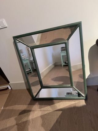 Espejo Grande Marco Madera Verde