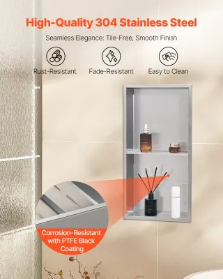 Nicchia per Doccia 33,0 x 63,5 x 10,2 cm Nicchia