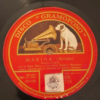 Lote 7 discos pizarra Zarzuela voces históricas