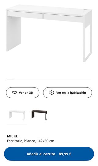 Escritorio blanco 142x50 cm