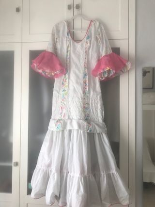 Vestido Flamenco Flores Talla L