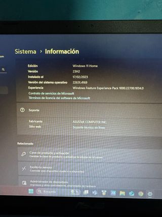 Portátil Asus Gris/Plateado