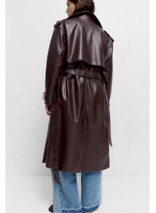 Gabardina larga vintage mujer marrón