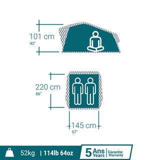 Tienda de techo hinchable Camper 2 personas Quechua MH900