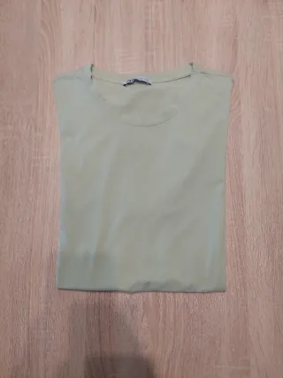 Camiseta Zara Verde Claro Talla L