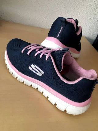 Zapatillas Skechers Azul Marino y Rosa