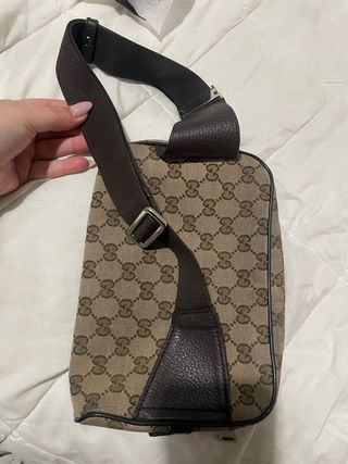 Riñonera original Gucci Beige y Marrón UNISEX