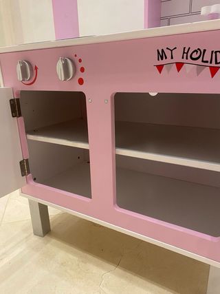 Cocinita cocina infantil rosa blanca de juego niña