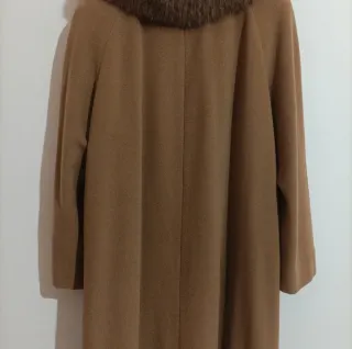 Cappotto vintage cammello lana vergine 48 XXL