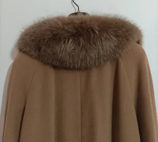 Cappotto vintage cammello lana vergine 48 XXL