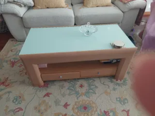 Mesa de centro madera y cristal