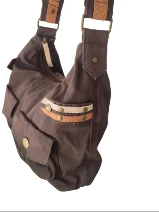 Vintage STR Y2K Bolso marrón estilo boho