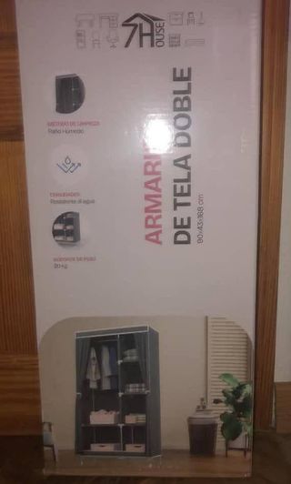 Armario ropero DOBLE tela gris